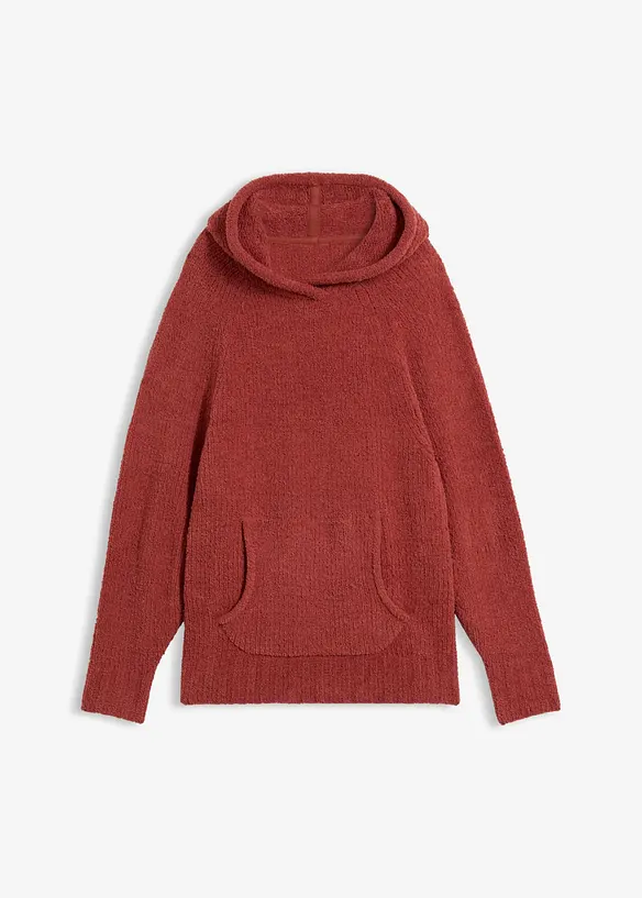 Sweatshirt med huva, av teddyfleece, bonprix