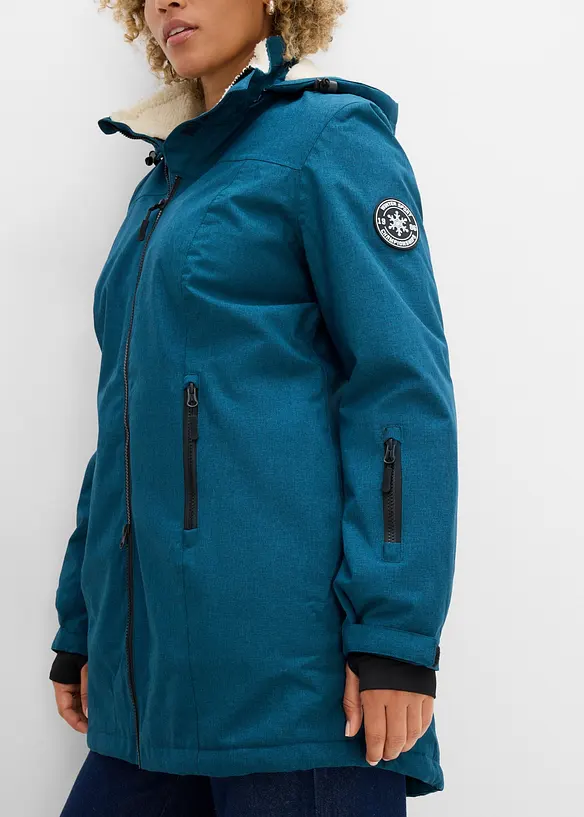 L&aring;ng vattent&auml;t funktionsjacka med teddyfleece, bonprix