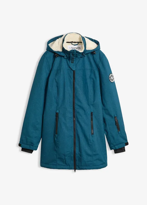 L&aring;ng vattent&auml;t funktionsjacka med teddyfleece, bonprix