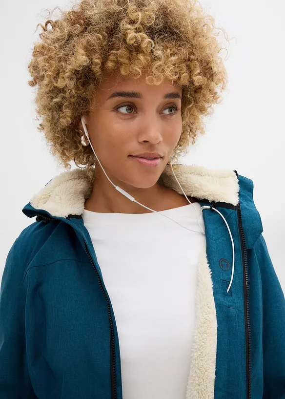 L&aring;ng vattent&auml;t funktionsjacka med teddyfleece, bonprix