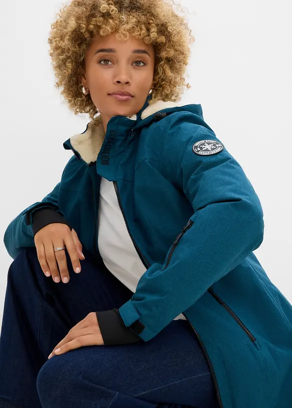 L&aring;ng vattent&auml;t funktionsjacka med teddyfleece, bonprix