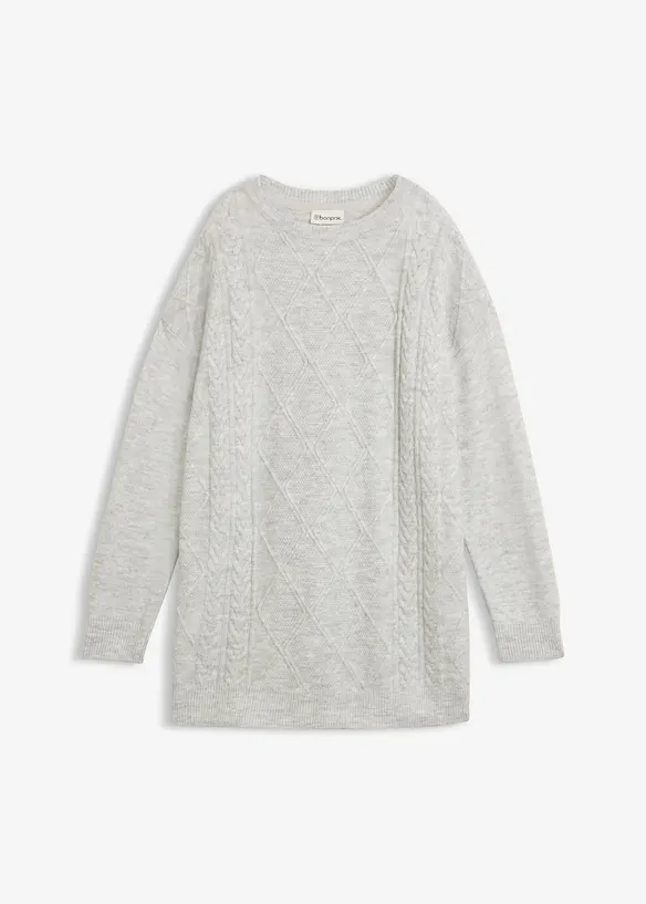 Oversizetr&ouml;ja med fl&auml;tstickning, bonprix