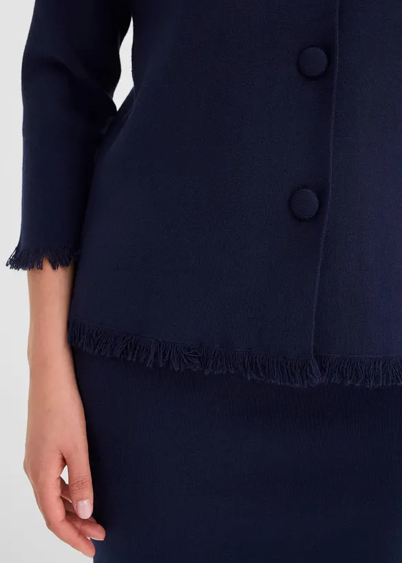 Cardigan med fransiga kanter, bonprix