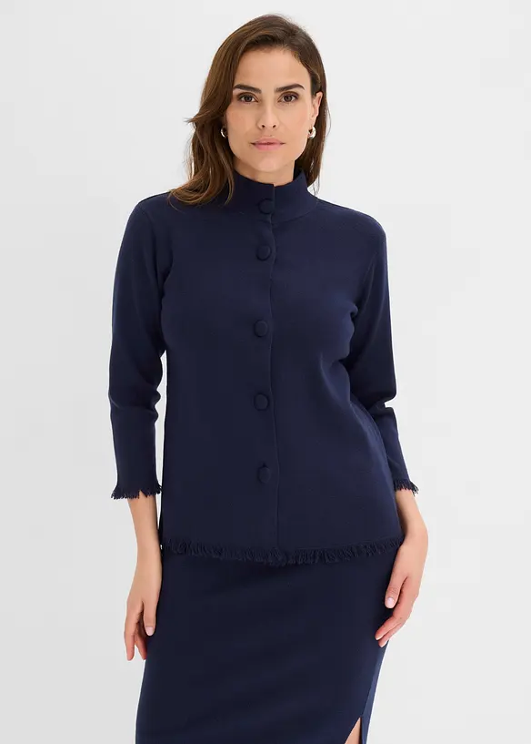 Cardigan med fransiga kanter, bonprix