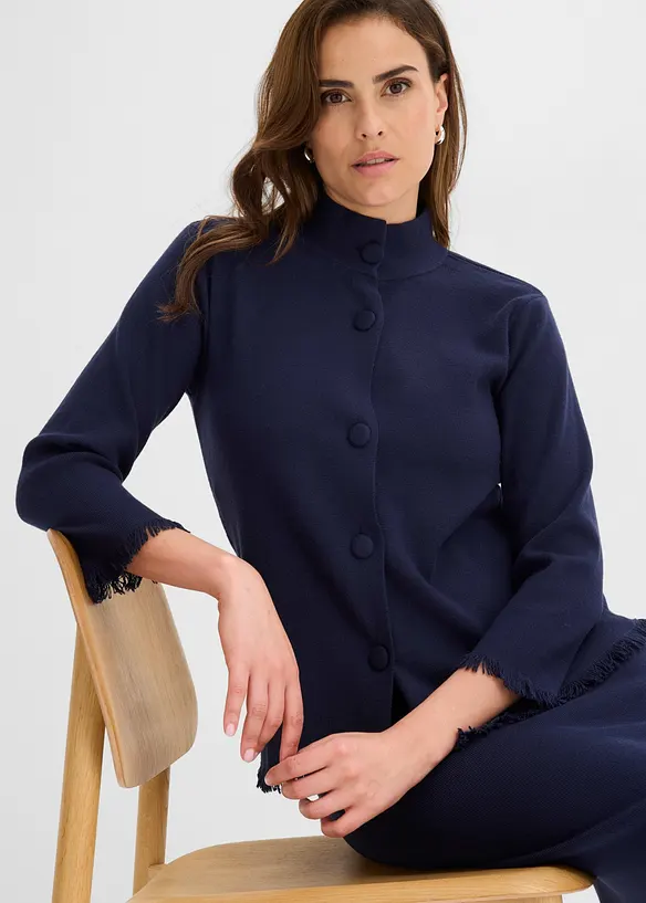 Cardigan med fransiga kanter, bonprix