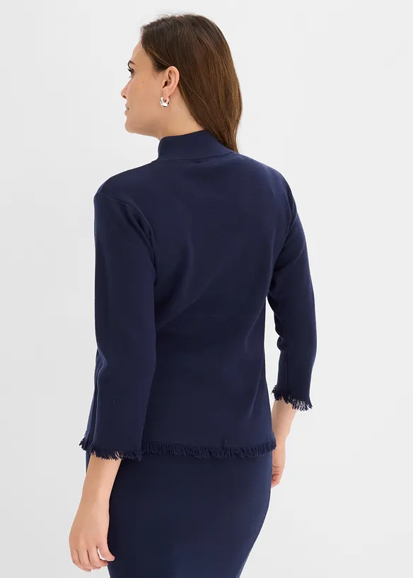 Cardigan med fransiga kanter, bonprix