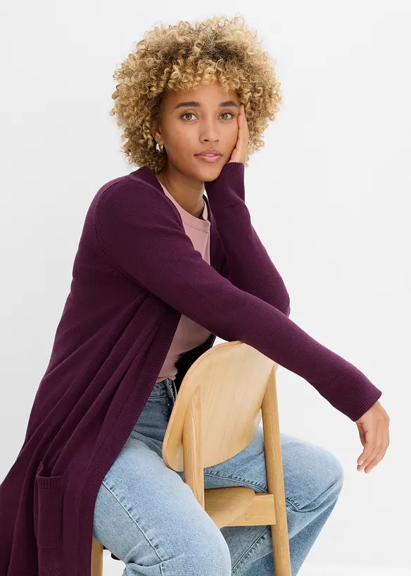 L&aring;ng cardigan, l&aring;ng&auml;rmad, bonprix
