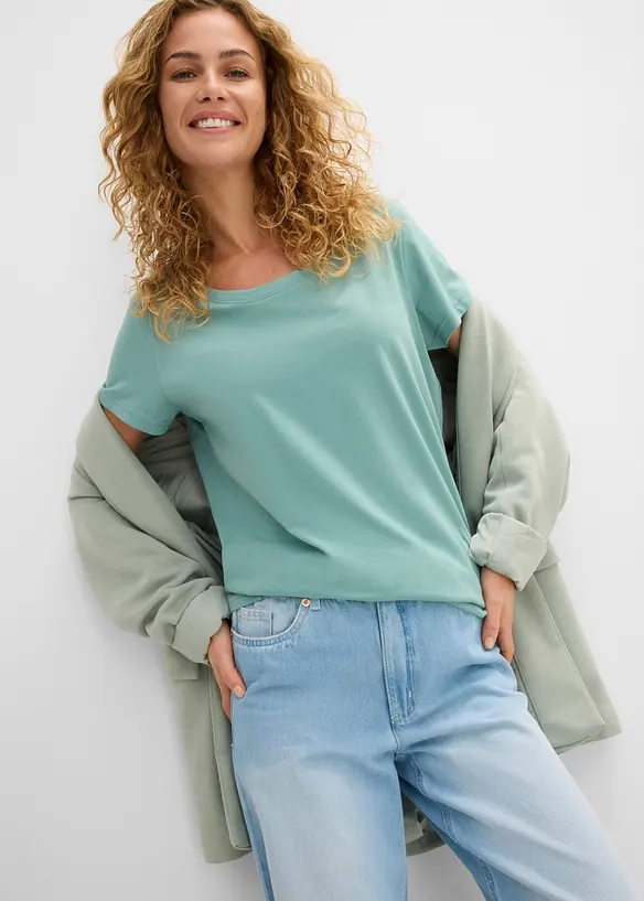 T-shirt med rund halsringning (5-pack), bonprix