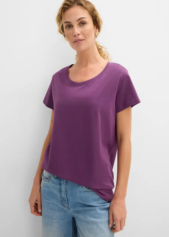 T-shirt med rund halsringning (5-pack), bonprix