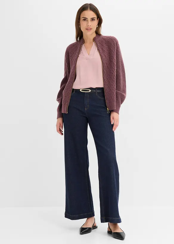 Cardigan med fl&auml;tm&ouml;nster, bonprix