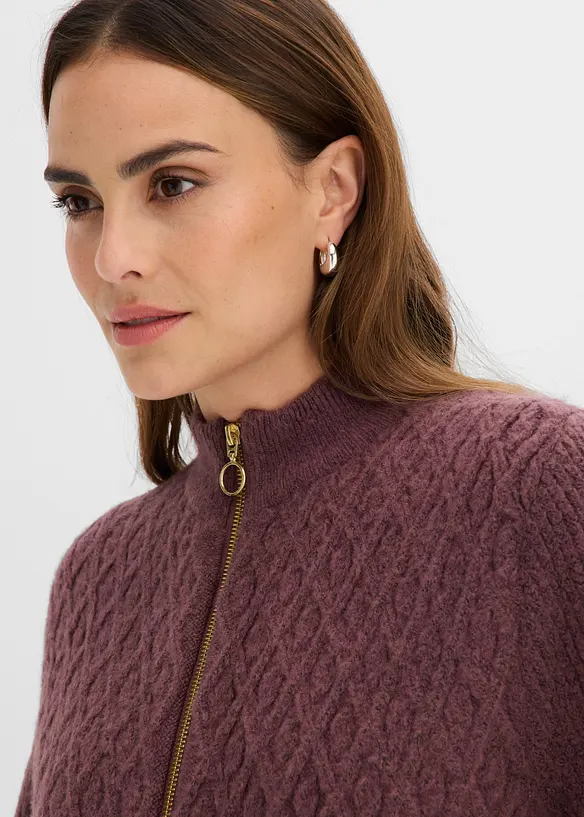 Cardigan med fl&auml;tm&ouml;nster, bonprix