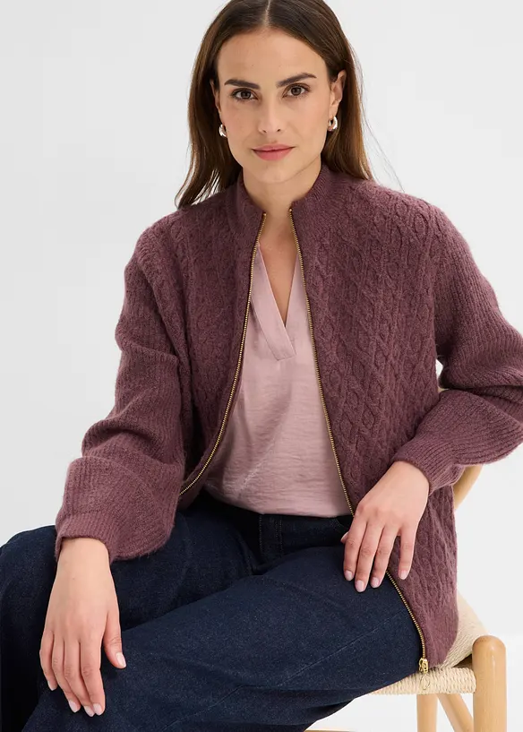 Cardigan med fl&auml;tm&ouml;nster, bonprix
