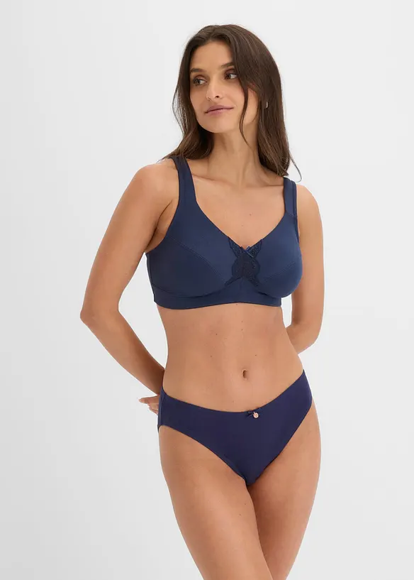 BH utan bygel med ekologisk bomull (2-pack), bonprix