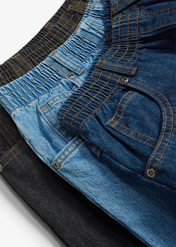 Dra p&aring;-byxa i bomull, Regular Fit, Straight (3-pack), bonprix