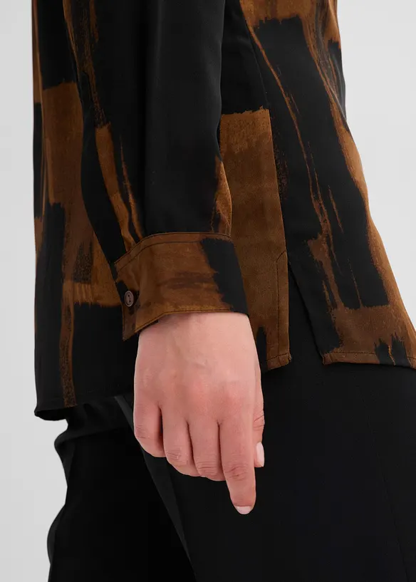 L&aring;ng chiffongblus med m&ouml;nster, bonprix