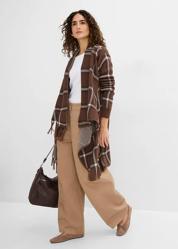 L&aring;ng cardigan med fransar, bonprix