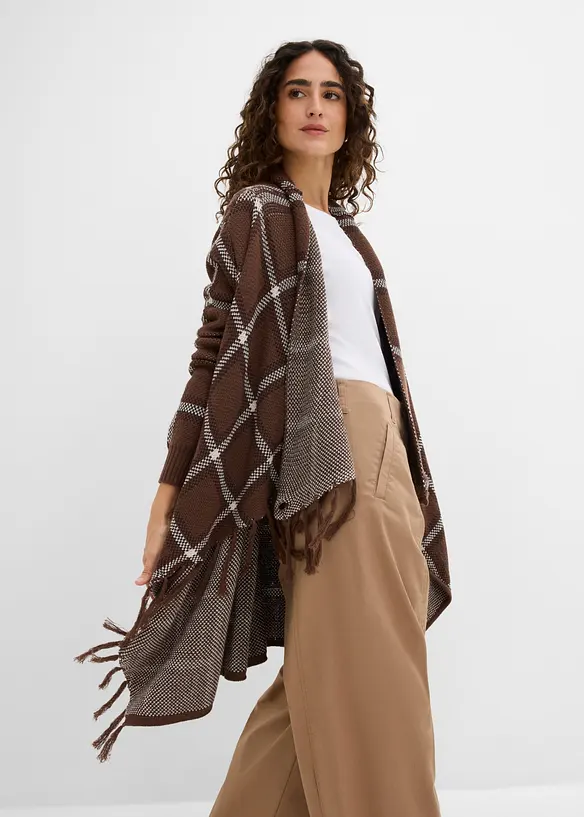 L&aring;ng cardigan med fransar, bonprix