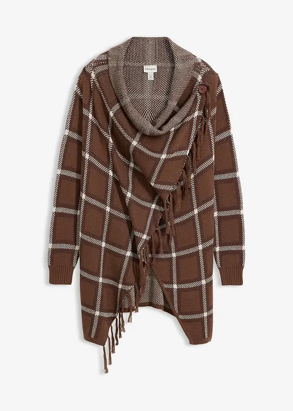 L&aring;ng cardigan med fransar, bonprix