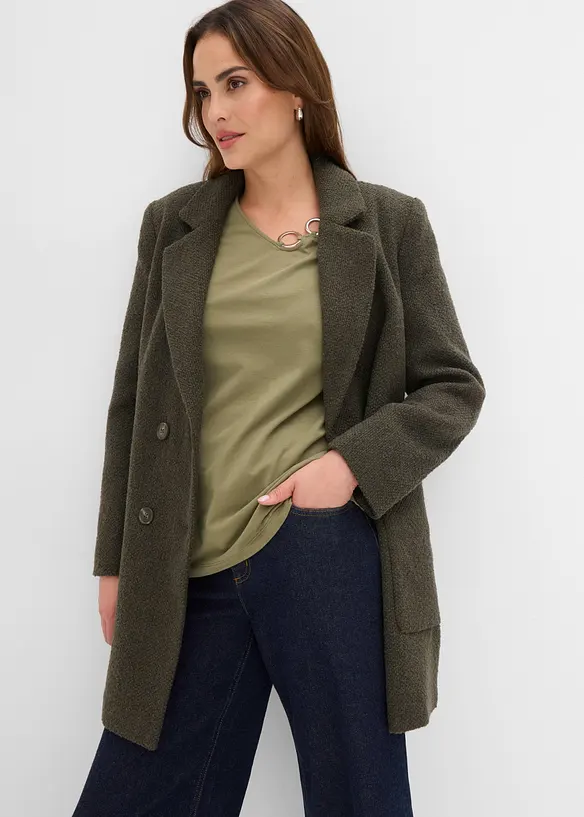Kort kappa i yllelook, bonprix