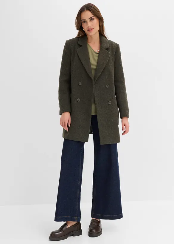 Kort kappa i yllelook, bonprix