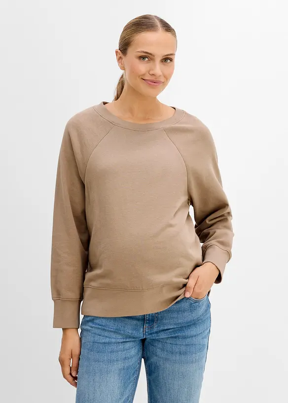Mamma-/amningssweatshirt i ekologisk bomull, bonprix