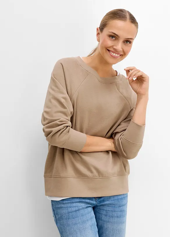 Mamma-/amningssweatshirt i ekologisk bomull, bonprix