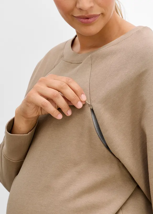 Mamma-/amningssweatshirt i ekologisk bomull, bonprix