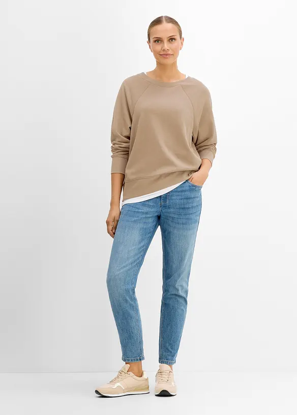 Mamma-/amningssweatshirt i ekologisk bomull, bonprix