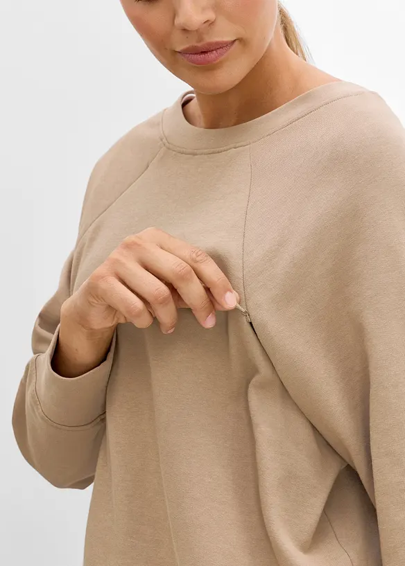 Mamma-/amningssweatshirt i ekologisk bomull, bonprix