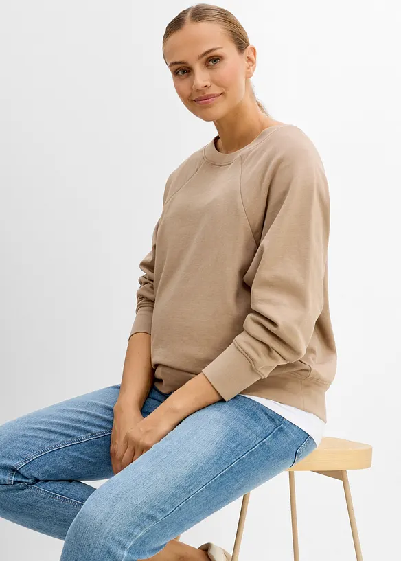 Mamma-/amningssweatshirt i ekologisk bomull, bonprix