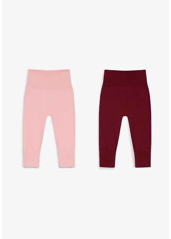 Stickad byxa som kan f&ouml;rl&auml;ngas, av bomullsmix (2-pack), bonprix