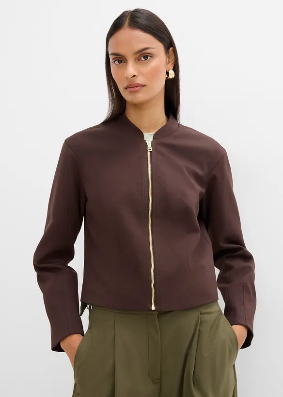 Blusjacka i mjuk materialmix, bonprix