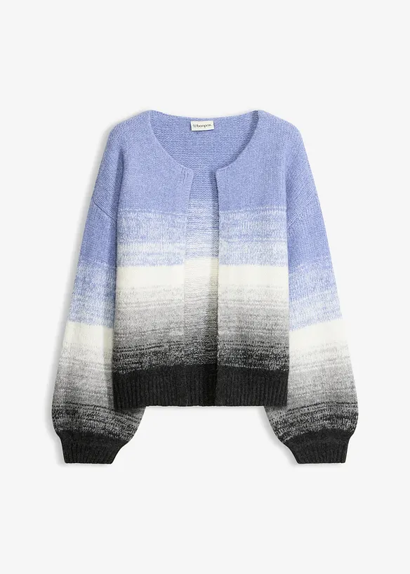 Grovstickad cardigan av mjuk materialmix, bonprix