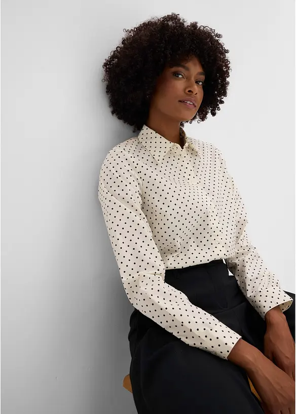 Skjortblus med bomull (2-pack), bonprix