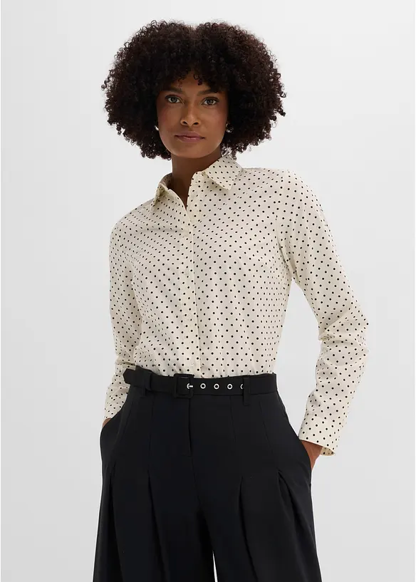 Skjortblus med bomull (2-pack), bonprix