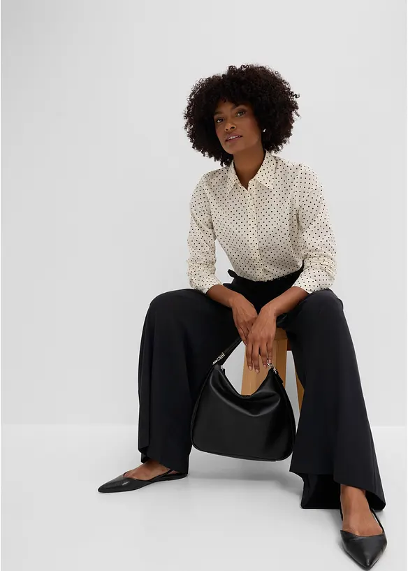 Skjortblus med bomull (2-pack), bonprix