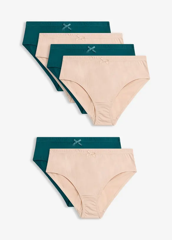Trosa med h&ouml;gt skurna ben&ouml;ppningar (6-pack), bonprix