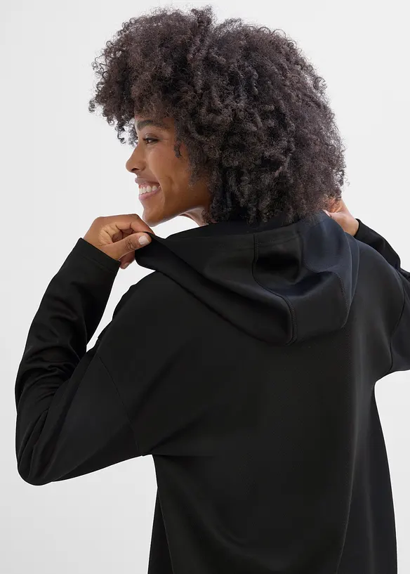 Sportig oversizesweatshirt med huva, snabbtorkande, bonprix