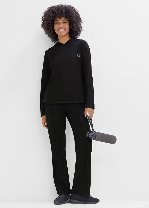 Sportig oversizesweatshirt med huva, snabbtorkande, bonprix