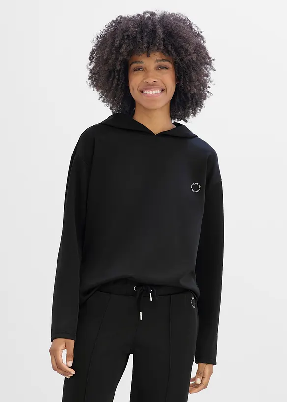 Sportig oversizesweatshirt med huva, snabbtorkande, bonprix