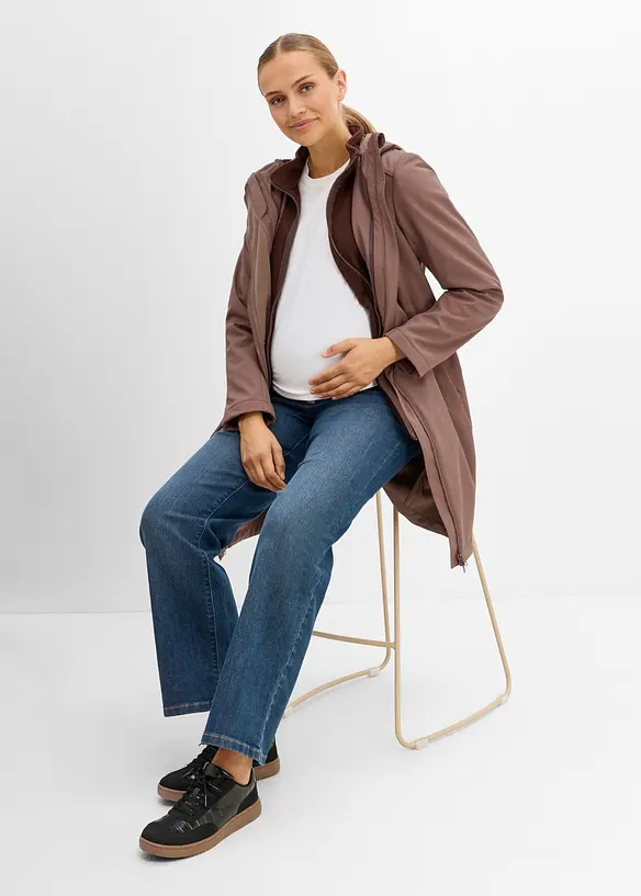 Mammakappa med babyficka och urtagbar fleecejacka (3 delar), bonprix