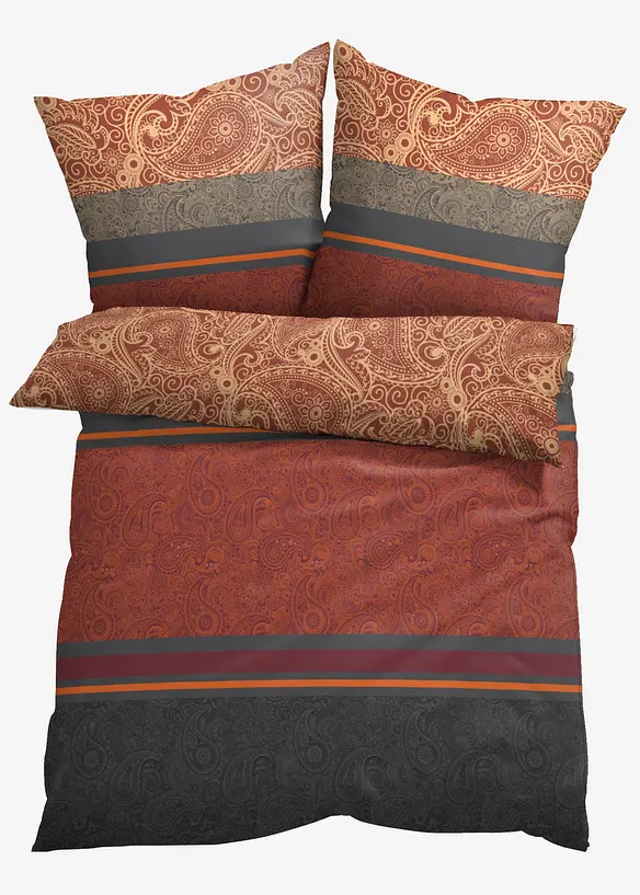 P&aring;slakanset i flanell med ornamentm&ouml;nster, bonprix