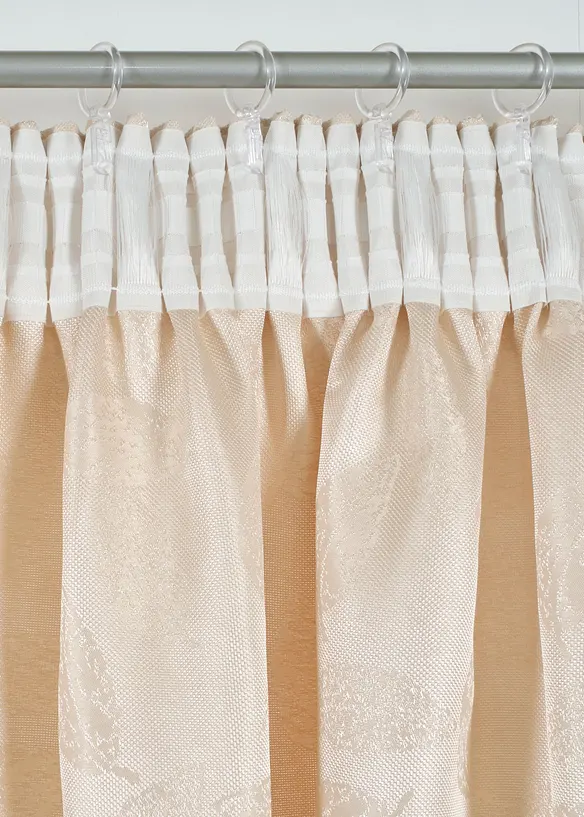 Gardinl&auml;ngd i jacquard med l&auml;tt glans (1-pack), bonprix