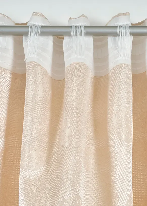 Gardinl&auml;ngd i jacquard med l&auml;tt glans (1-pack), bonprix