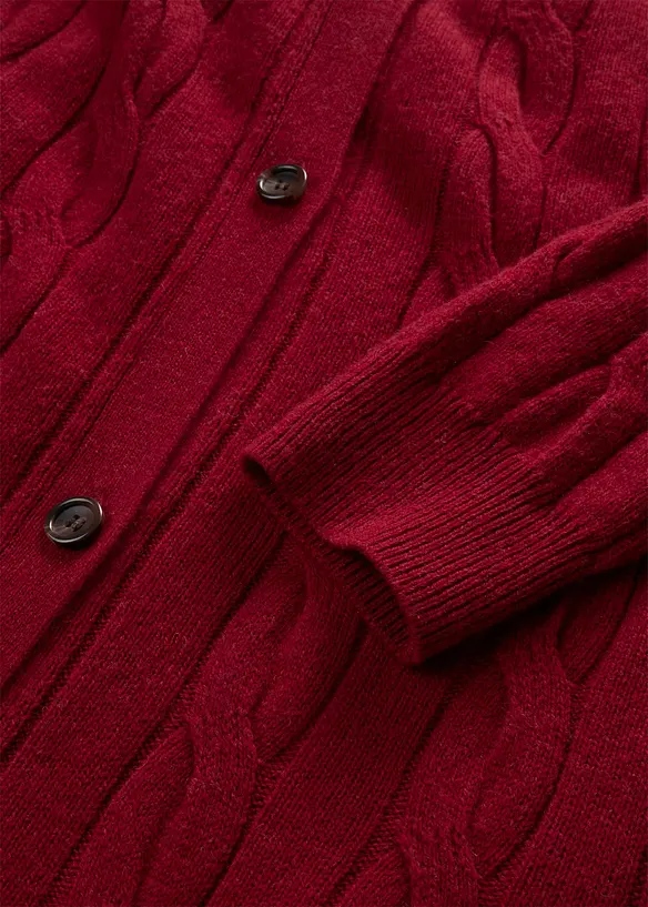L&aring;ng cardigan i bomull och ull, bonprix