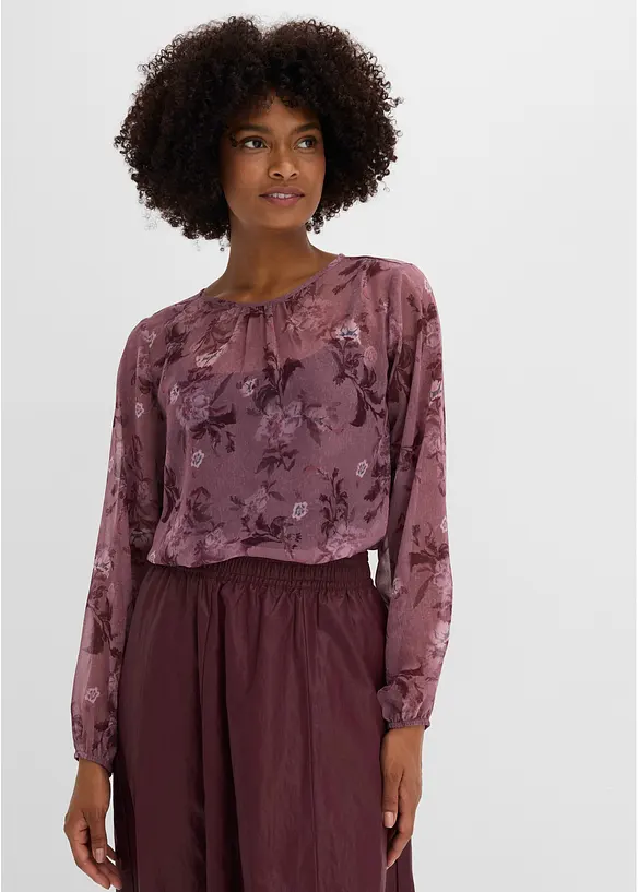 Transparent chiffongtunika, bonprix