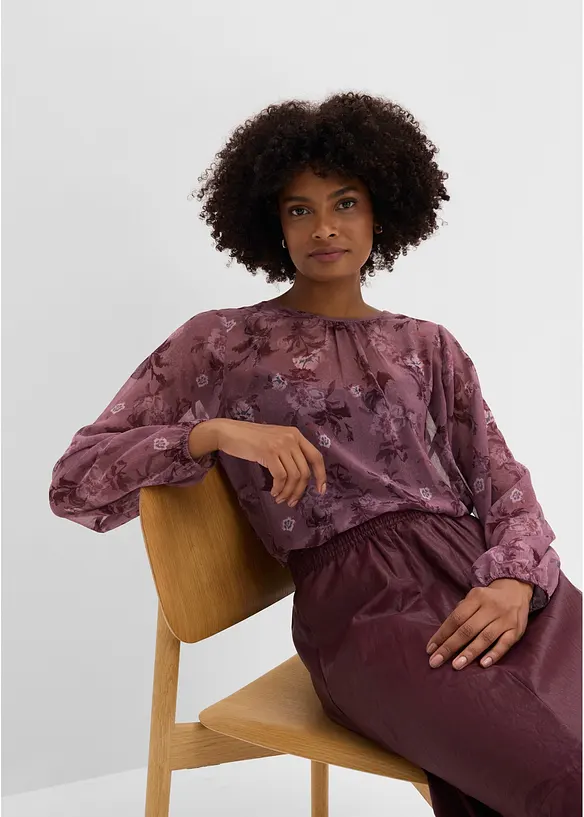 Transparent chiffongtunika, bonprix