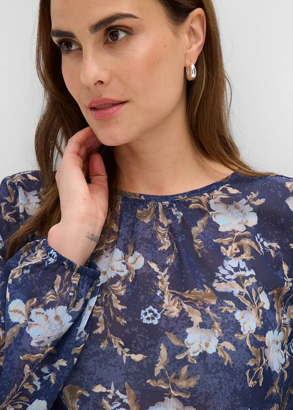 Transparent chiffongtunika, bonprix