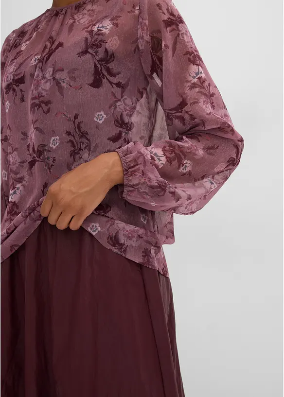 Transparent chiffongtunika, bonprix