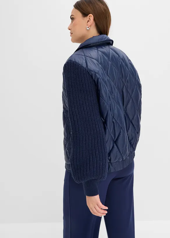 Quiltad blusjacka med stickade &auml;rmar, vattenavvisande, bonprix